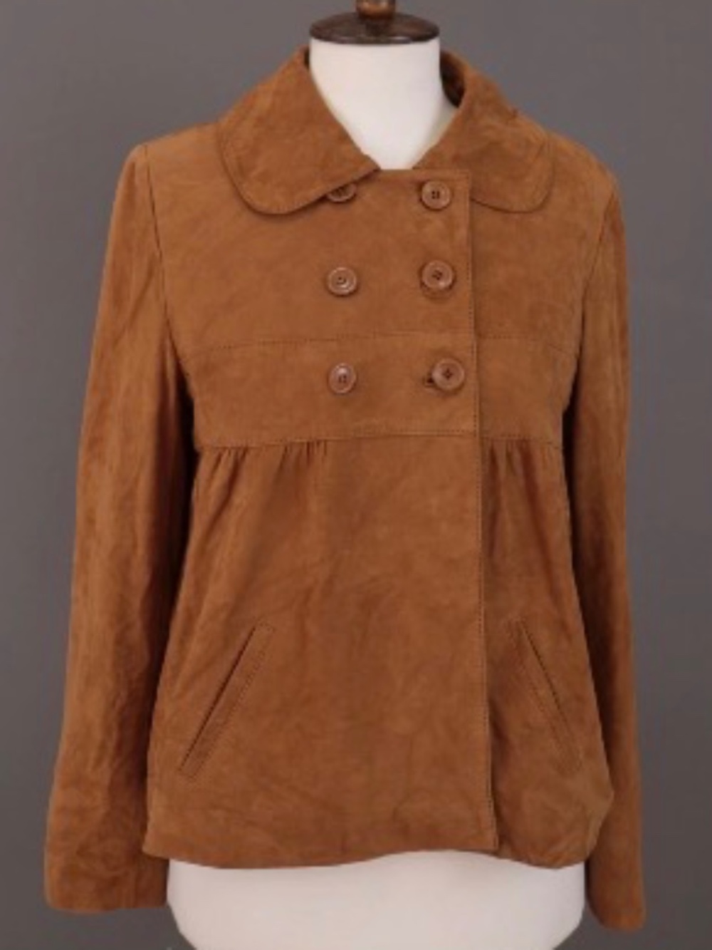 BA&SH BROWN SUEDE GOAT LEATHER JACKET